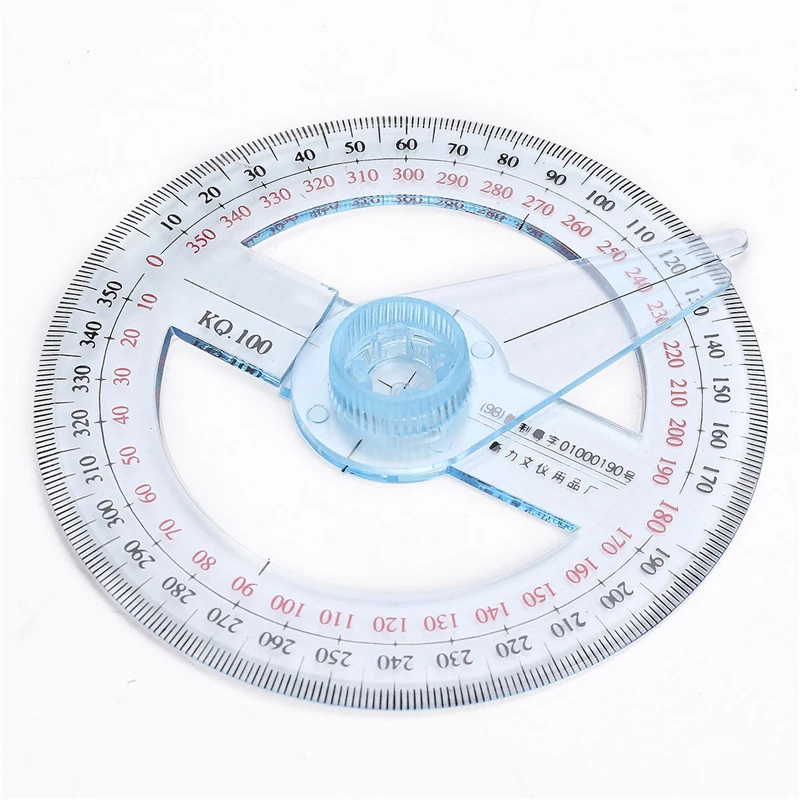 1 Pc Portable All Circular 10cm Plastic 360 Degree Pointer Protractor Ruler Angle Finder Swing Arm For School Office Supplies