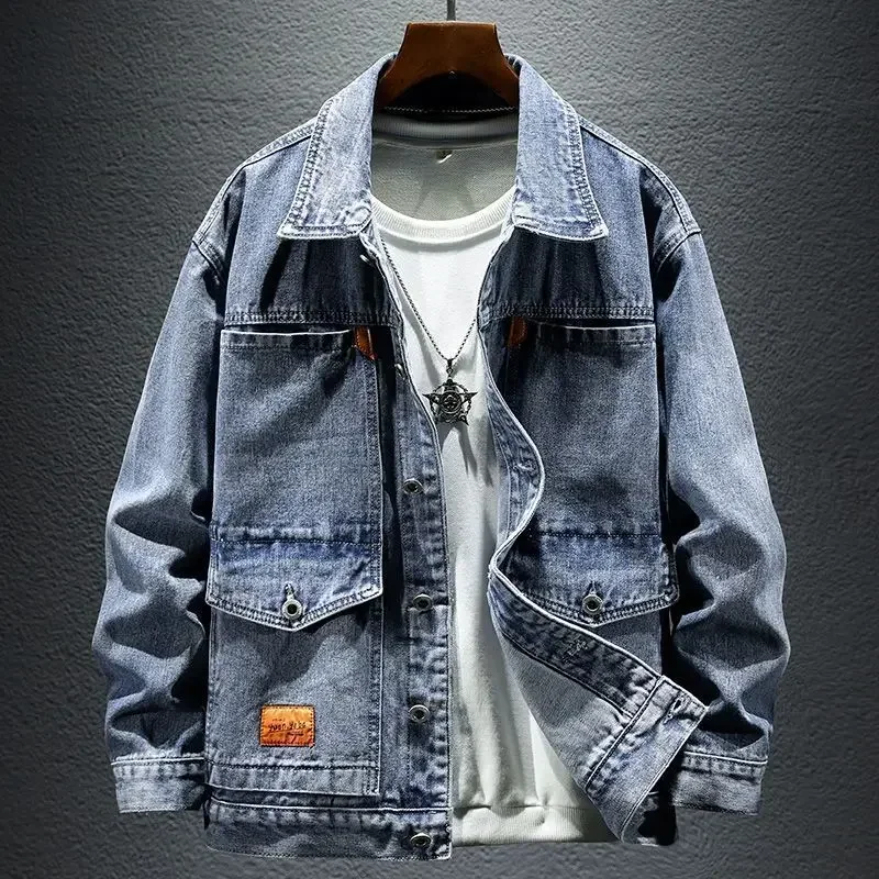 

Denim Jackets Man Cargo Jeans Coat for Men Wide Shoulders of Fabric in Lowest Price Fashion High Quality Big Size Outwear Joker