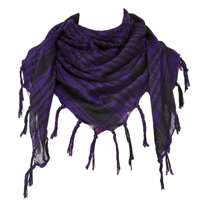 

652F Desert Shemagh Scarf Soft Fringed Arab Headscarf Unisex Keffiyeh Bandana Unisex Headwrap Arabian Scarf Head Covering