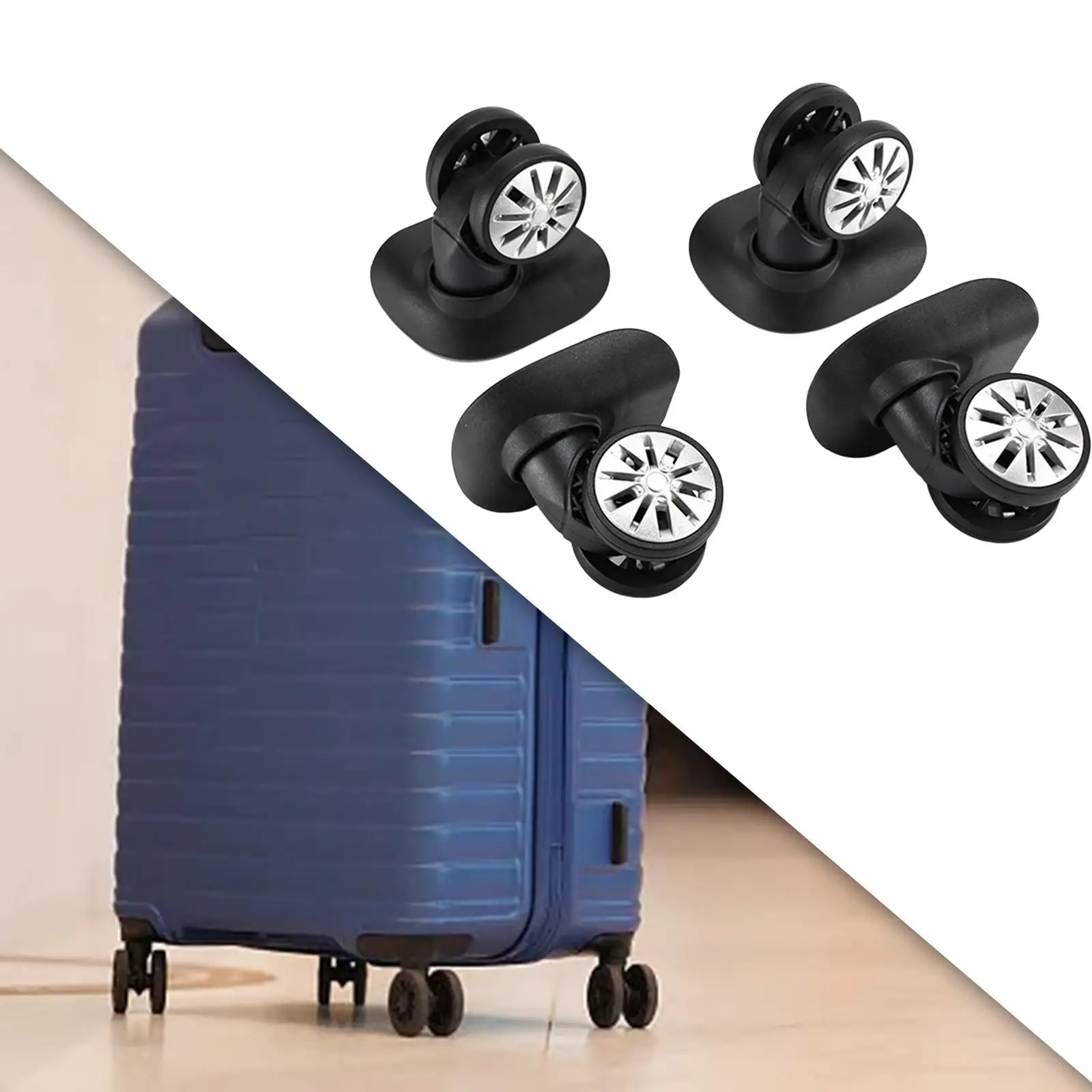 

4Pcs Luggage Wheels Replacement Accessories Swivel Mute Trunk Wheels Spinner Wheels for Customs Box Travel Bag Trolley Case