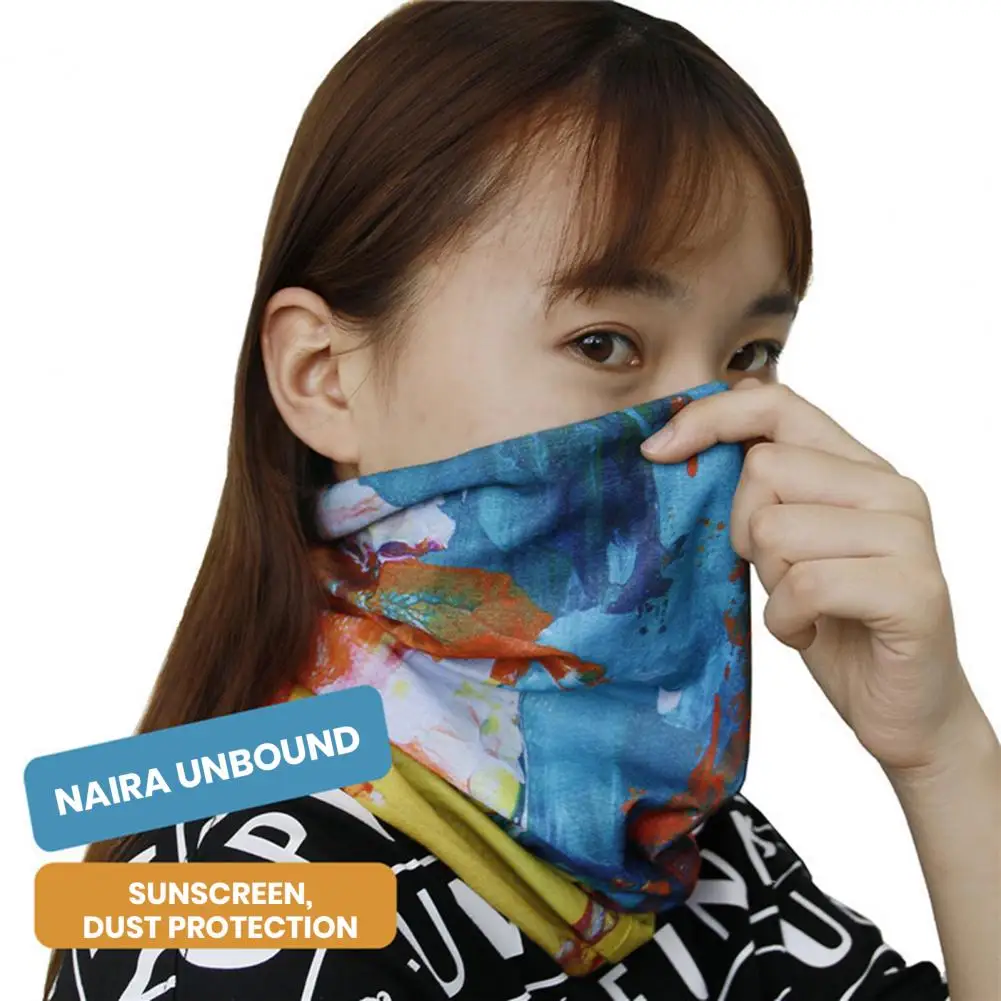 Anti UV Cycling Bandana for Men & Women Breathable Half Coverage Printed Face Scarf Sun Neck & Face Shield for Outdoo