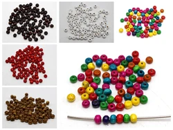 500 Round Wood Beads 6mm with Big Hole  Wooden Spacer Beads Color for Choice