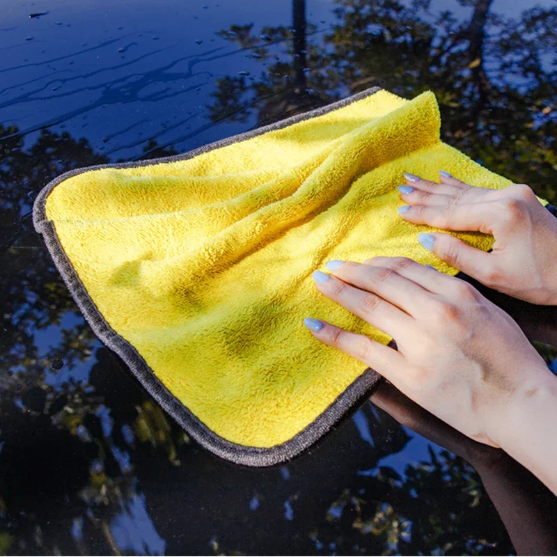 

mling 30x30/60CM Car Wash Microfiber Towel Car Cleaning Drying Cloth Hemming Car Care Cloth Detailing Car Wash Towel For Toyota