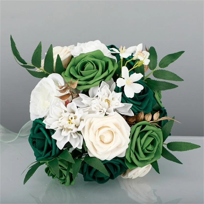 

Wedding Bouquet Silk Rose Bridal Wedding Hand Bouquet Bridesmaid Holding Flower Artificial Flower Bouquet Decoration 15UB