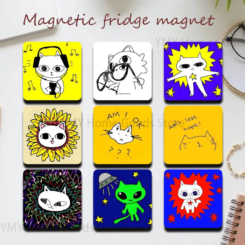 Cartoon K-Kitty Shaped Stars Meme Magnet Refrigerator Fridge Sticker for Home Decor DIY Wall Decor
