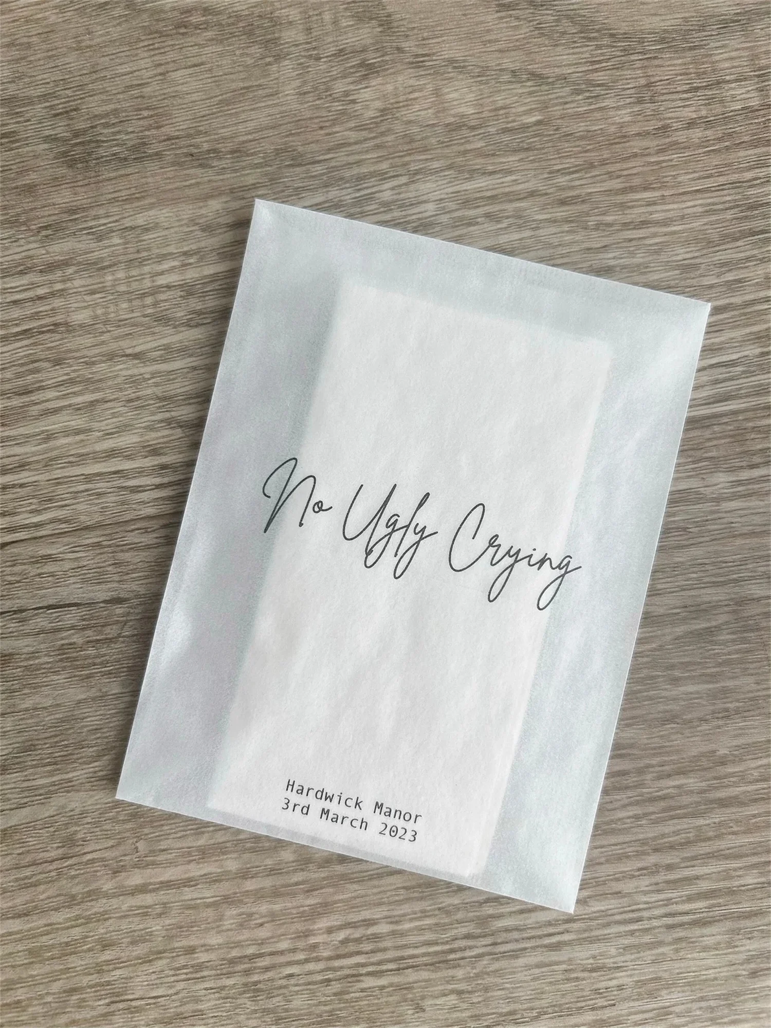 

Any Design Personalised Wedding Tissue Packs | Personalised Wedding Confetti Packs | Happy Tears | Tissue Packets | No Ugly Cryi