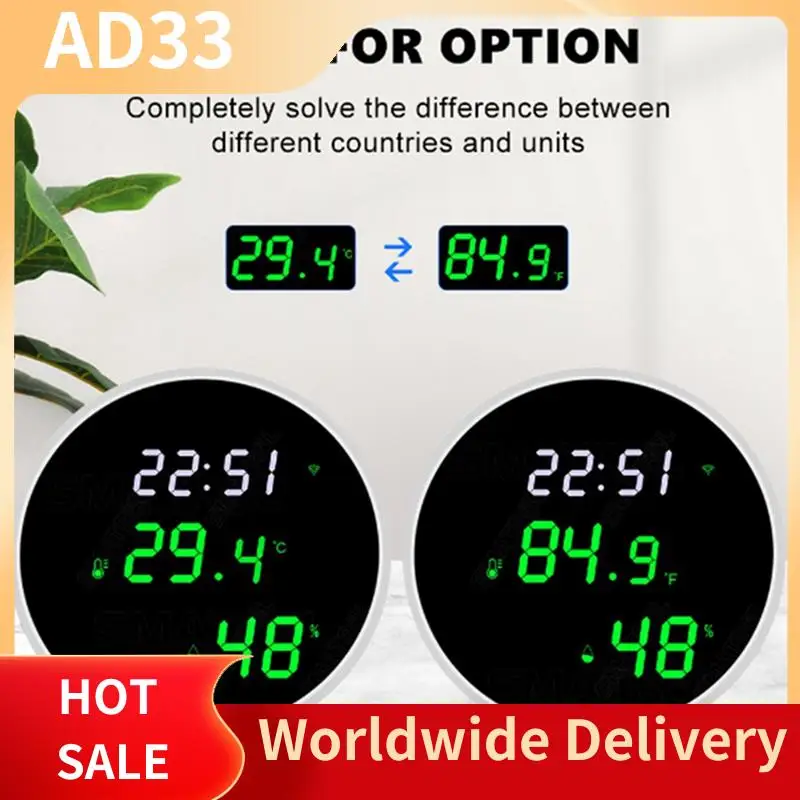 

Top Deals 1Set Digital Indoor Temperature Humidity Sensor App Notification Alert +LED Backlit Display