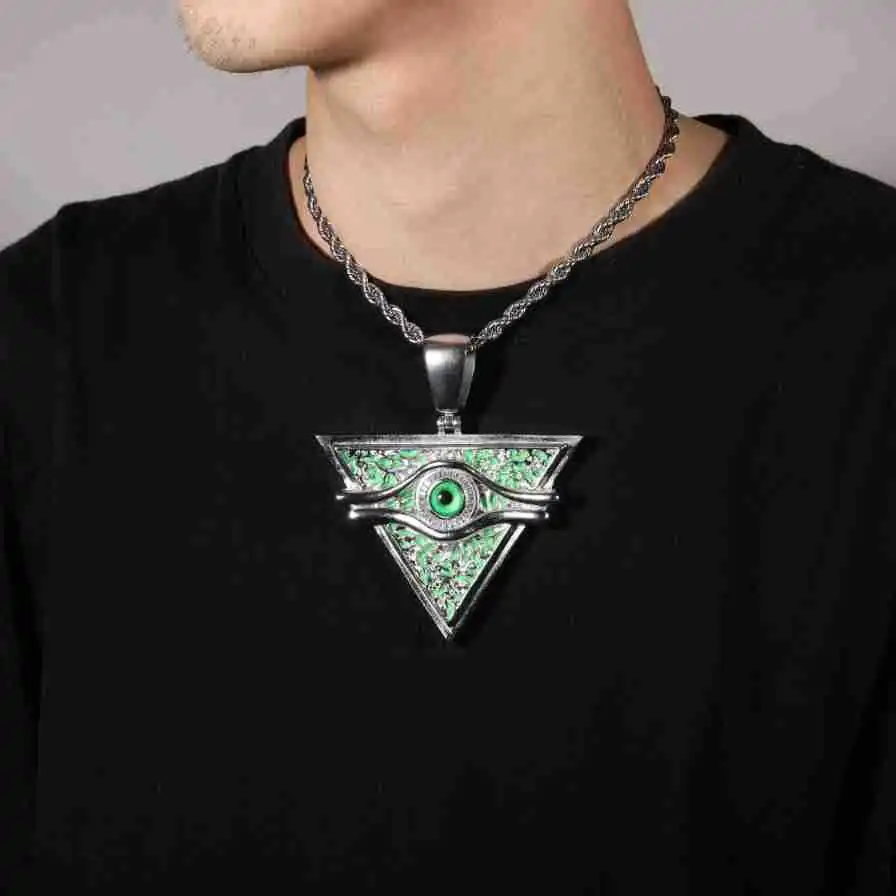 

Metal Devil's Eye copper pendant Stainless steel men's and women's necklace