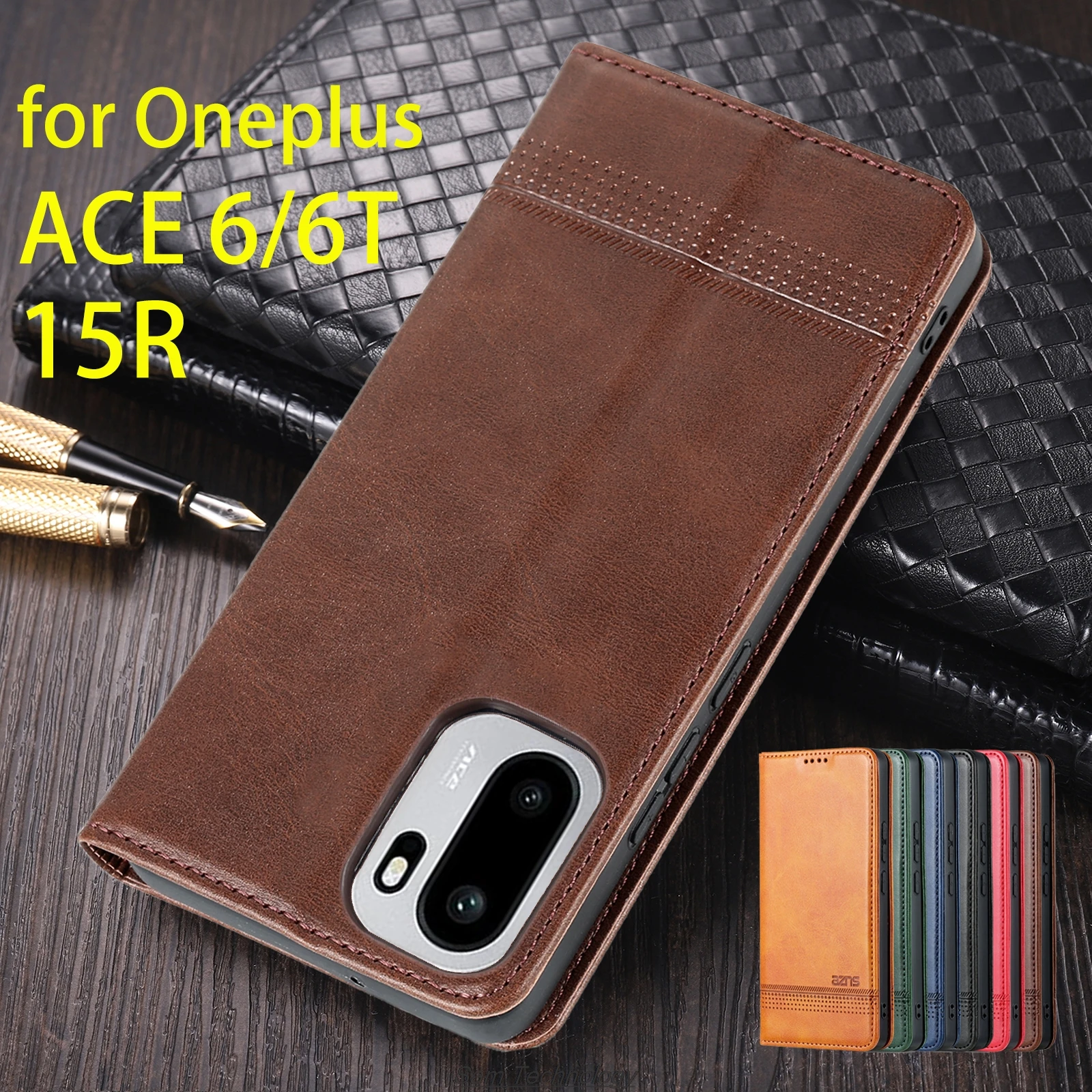 

Deluxe Magnetic Adsorption Leather Fitted Case for Oneplus ACE 6 6T ACE6 / 1+ 15R Flip Cover Protective Case Capa Fundas Coque