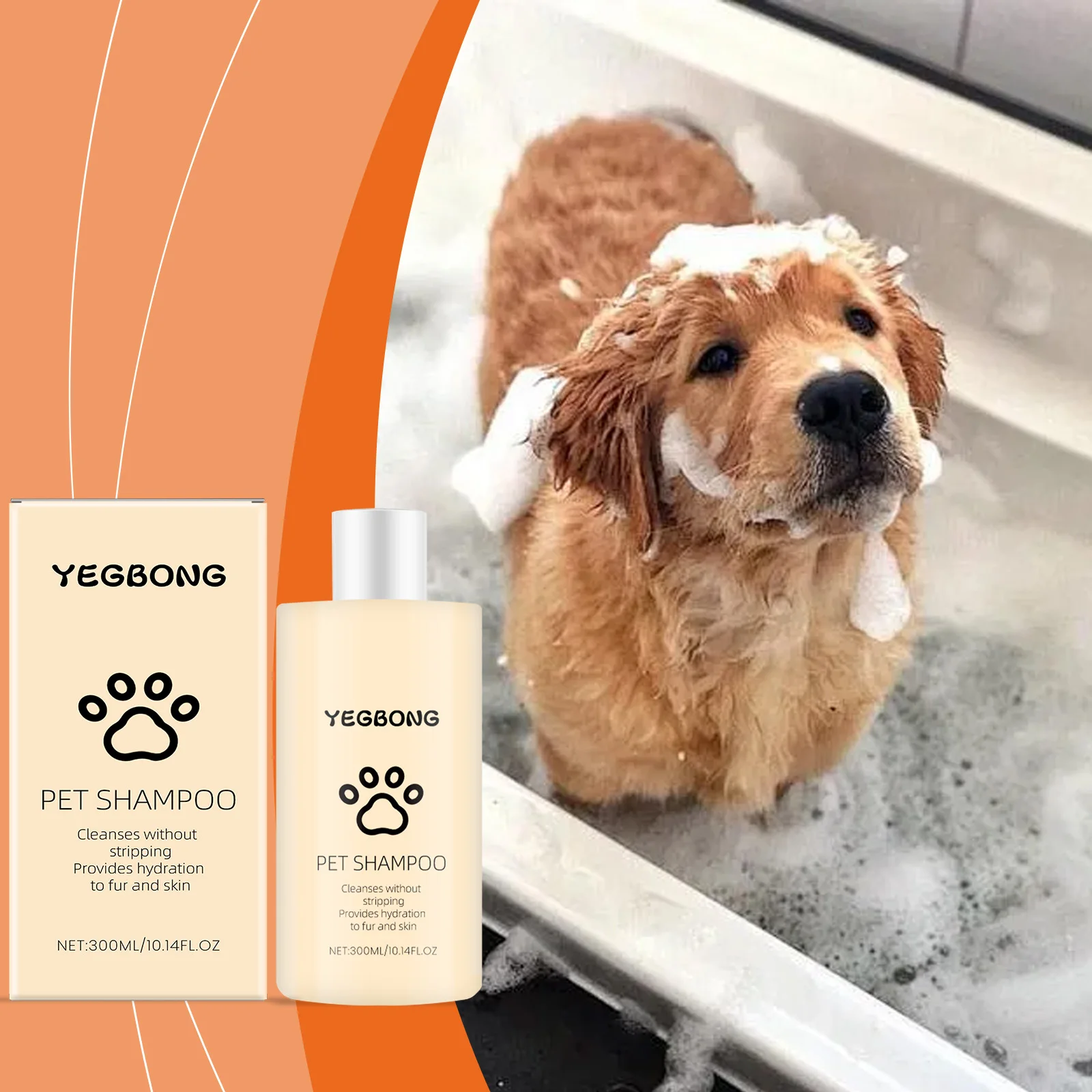 YEGBONG Haustier-Badeshampoo, gründlich reinigender Schmutz, beseitigt Gerüche, langanhaltender Duft, nährendes Fell, feuchtigkeitsspendendes Duschgel für Hunde