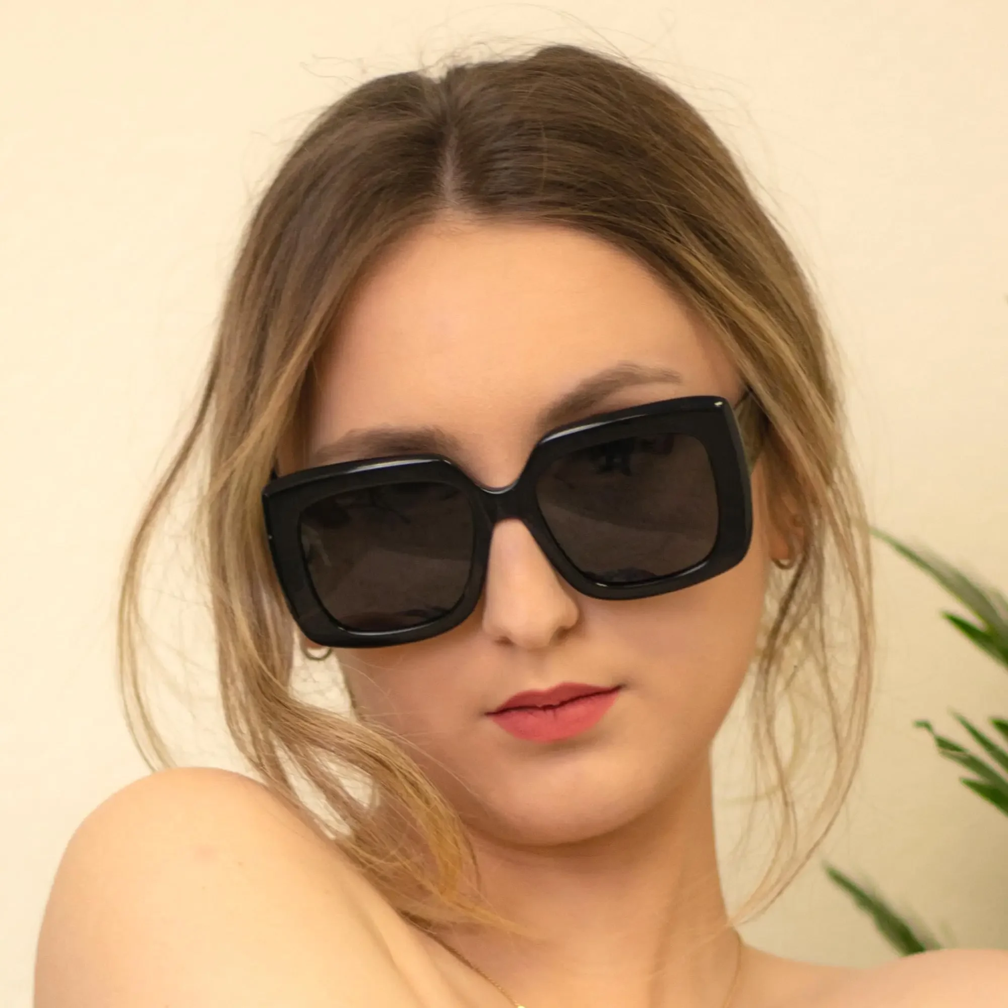 BLUEMOKY Polarized Acetate Sunglasses for Women Oversize Square Frame UV400 Protection Retro Classic