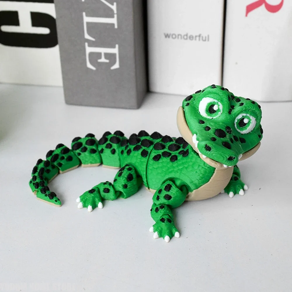 Cocodrilo bonito impreso en 3D, móvil multiarticulado para sala de estar, decoración de escritorio para el hogar, regalo para niños, accesorios de decoración del hogar