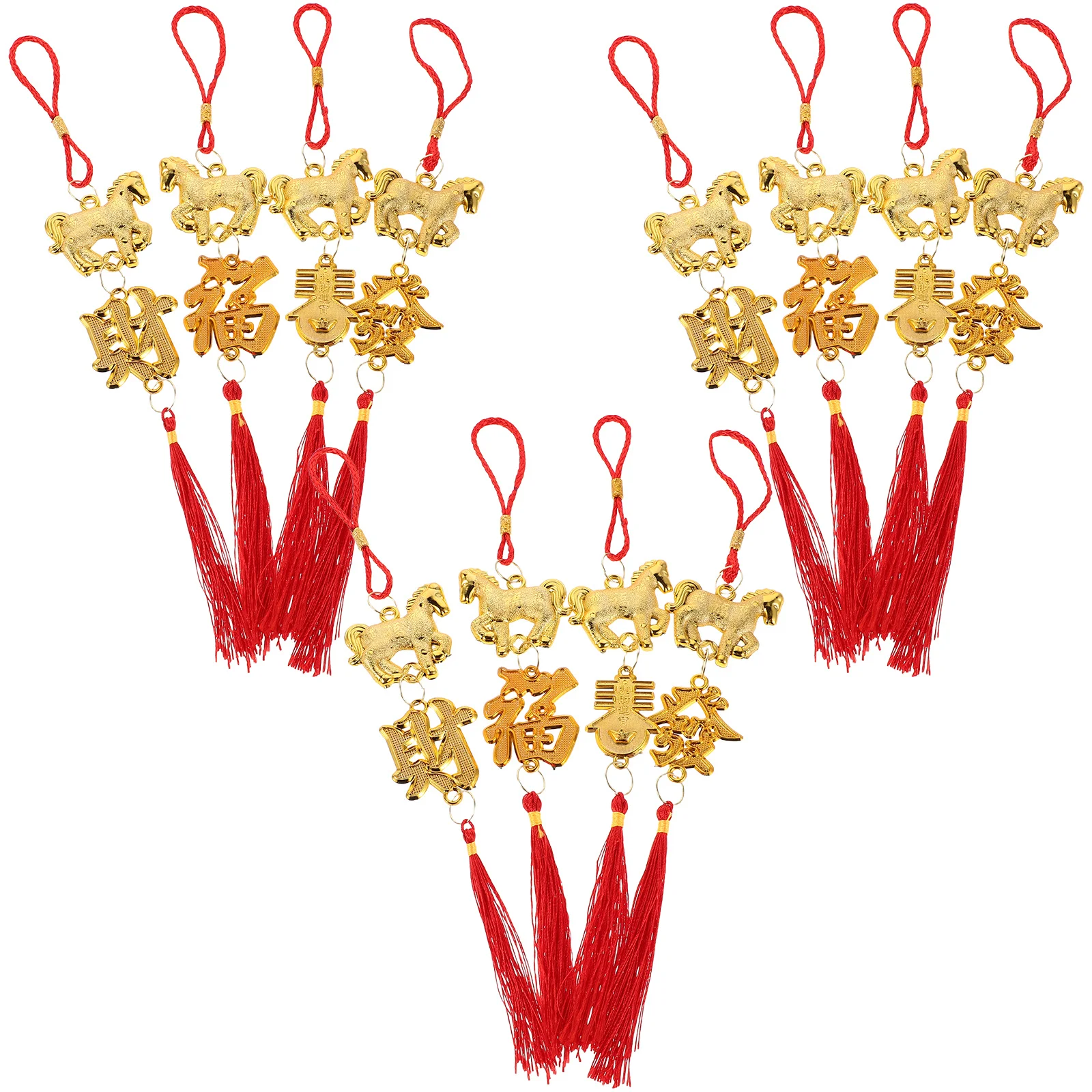

12Pcs Horse Hanging Ornament Elegant Spring Festival Decoration for Living Room Bedroom Office Chinese New Year Charm