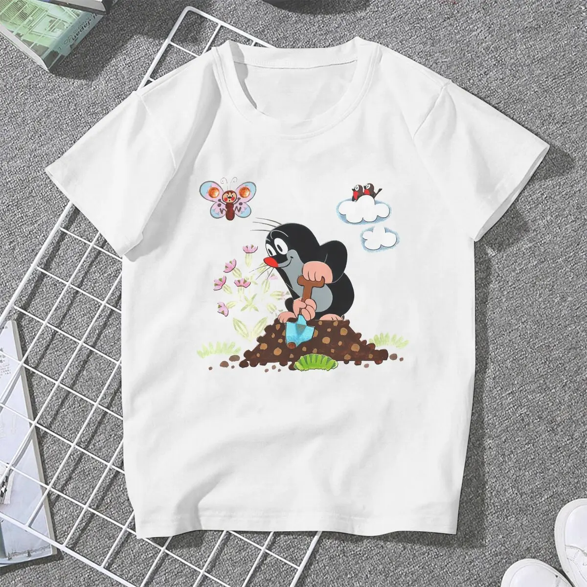 Anime Krtek The Mole Plant Flowers Tshirt Homme Women's Streetwear Unisex Blusas T Shirt For Women