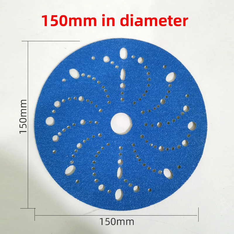 3M6-inch 150mm Round Flocking Dry Ground Sandpaper Blue Disc Abrasive Car Paint Hardware Sanding Self-adhesive 80-500 Grit