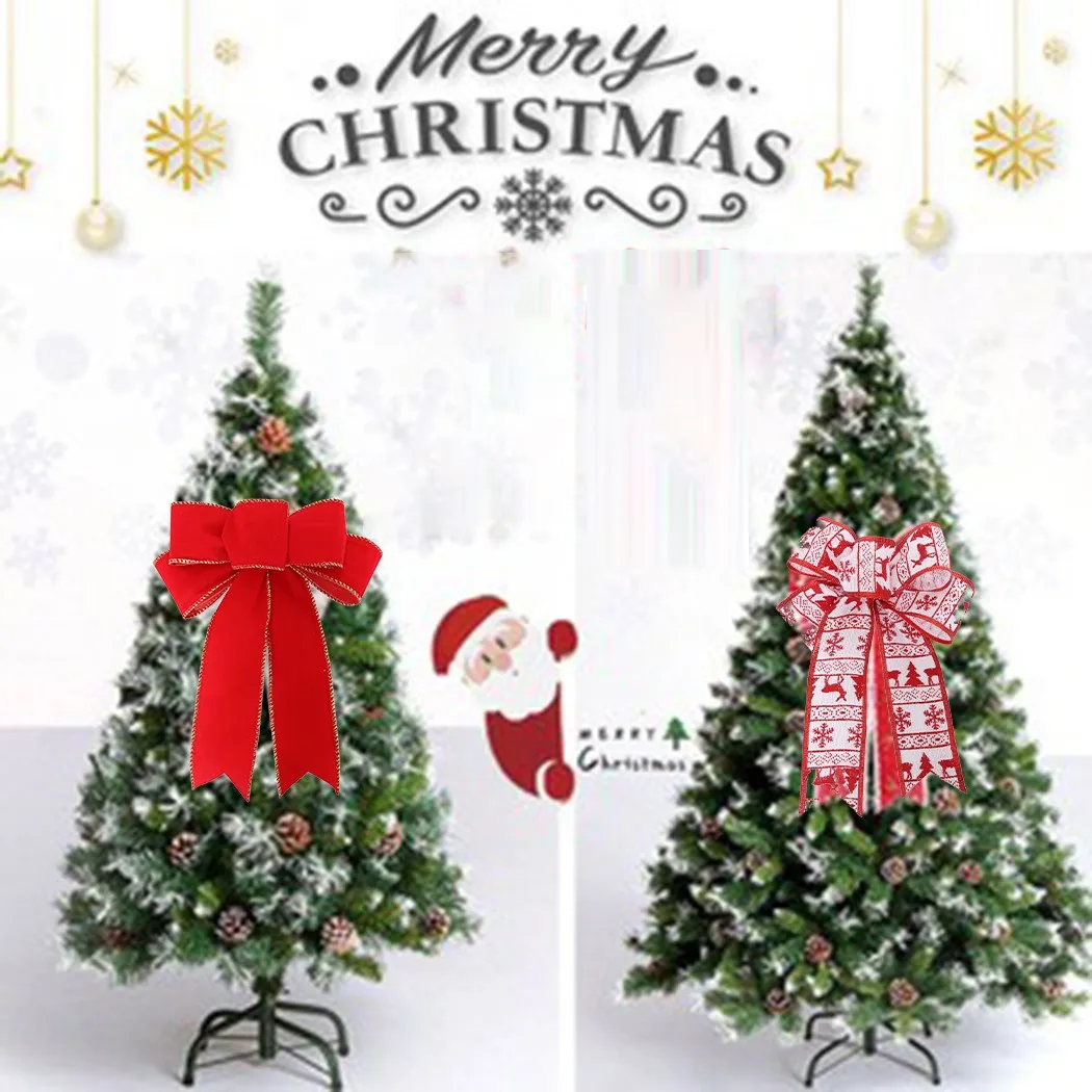 Cloth Bowknot Ribbon for Christmas Tree and Festive Party Decoration Suitable for Use on Furniture and Outdoor Settings