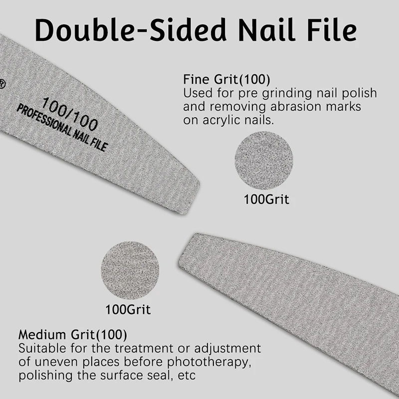 5/10Pcs Nail File Mix Color 80/100/150/180/240 Grit Professional Sandpaper Cuticle Remover Buffer Files Manicure Tool Set