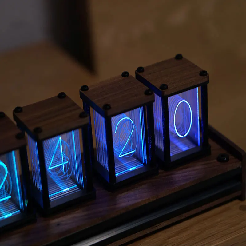 Creative  RGB LED 6 Bit  Glow Digital Clock Nixie Tube Clock Kit DIY Electronic Retro Desk Clock Stopwatch Table Cock