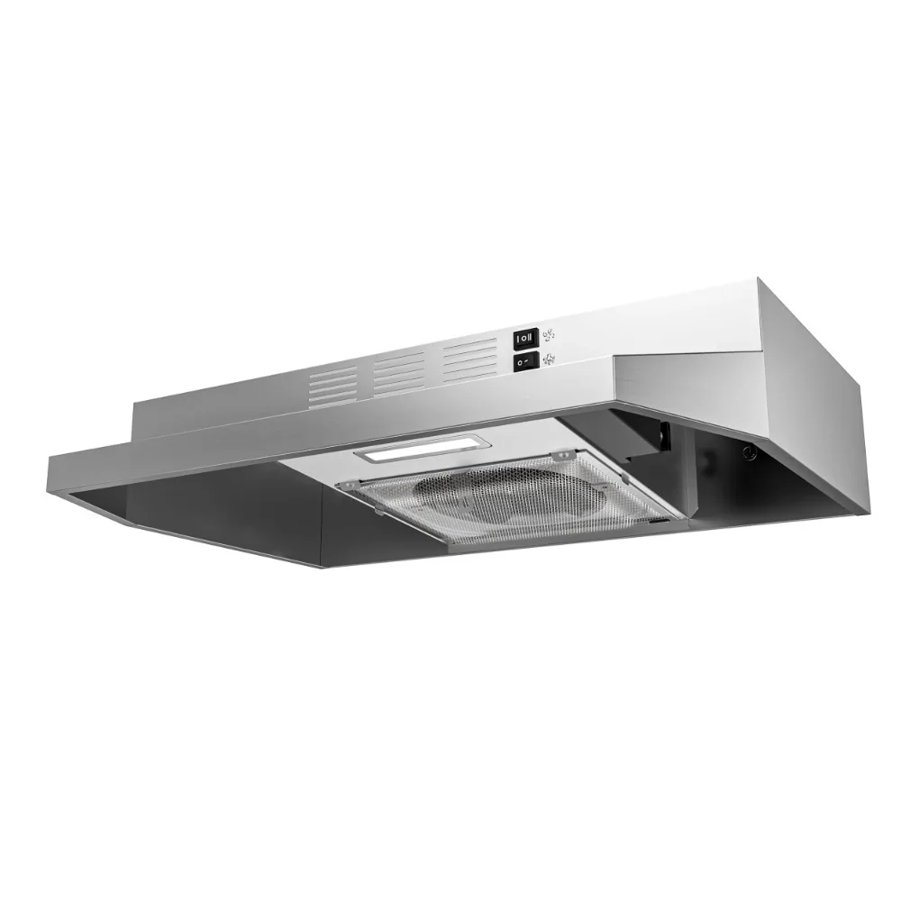 

24-дюймовая вытяжка под шкафом с 2-скоростным вытяжным вентилятором, 300 куб. футов в минуту, нержавеющая сталь