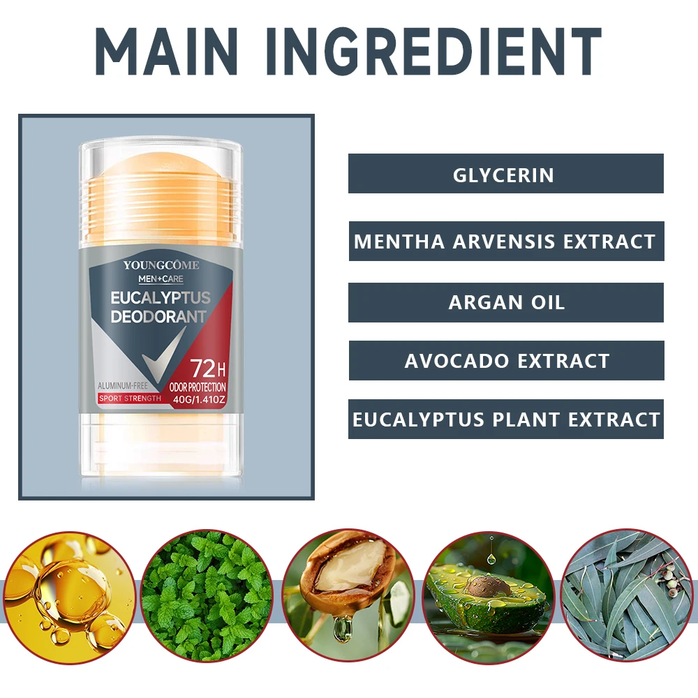 Men Antiperspirant Deodorant Clean 72-Hour Sweat & Odor Protection Prescription-Strength Antiperspirant Body Odor Remover Antipe