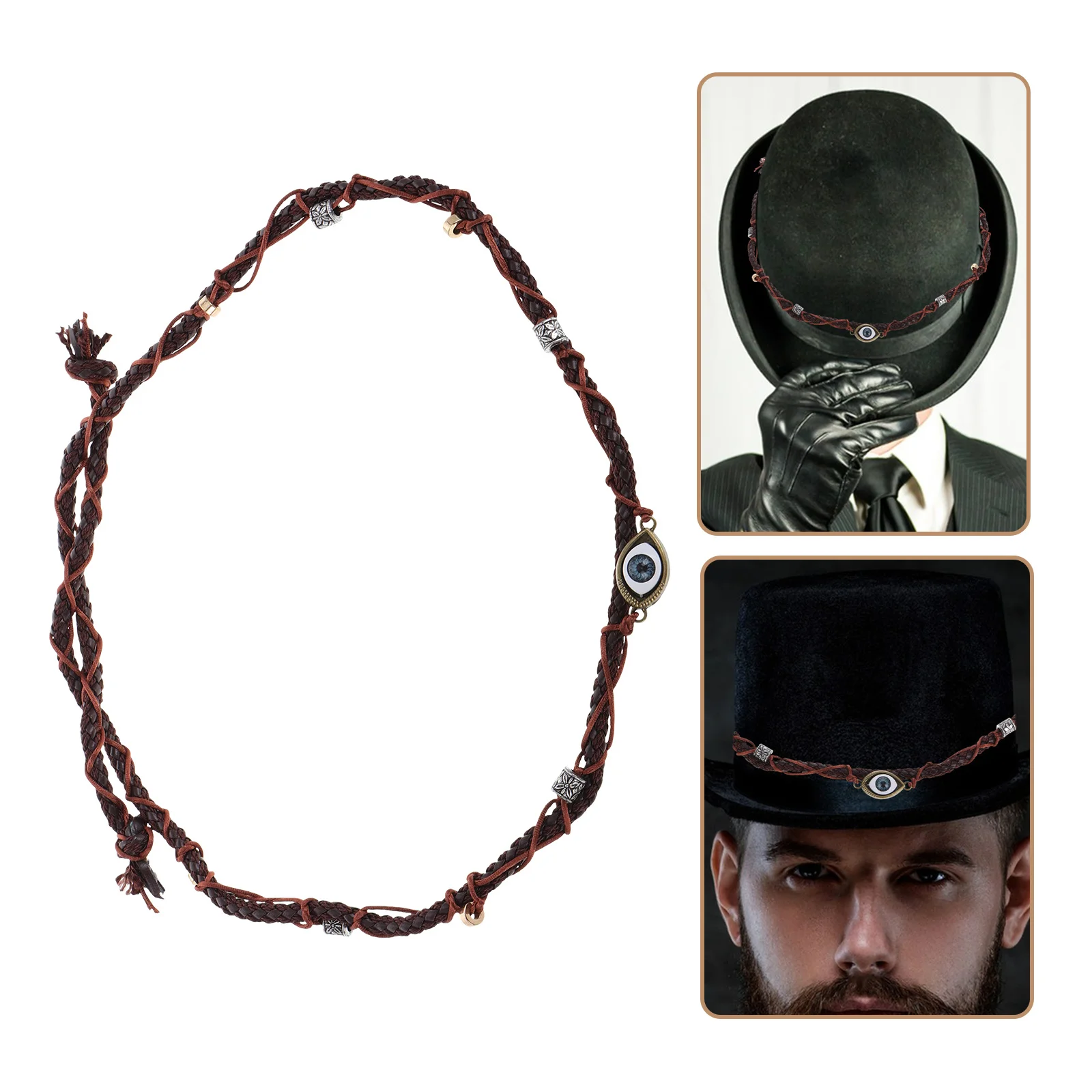 

Hat Bands For Straw Hats Western Style Rhinestone Trimmed Fedora Accessories Sun Protection Outdoor Party Costume Decor