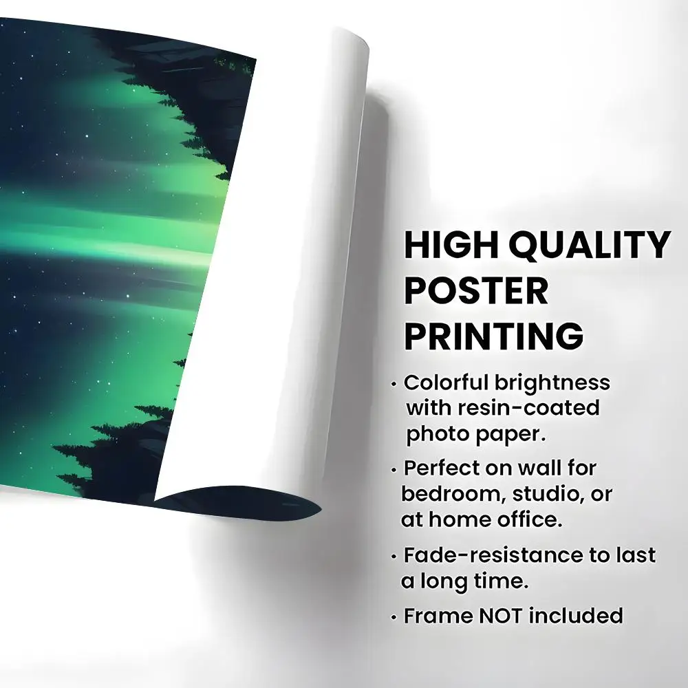 Pattern Iceland Aurora Poster High-definition  poster stickers, suitable for bedroom, living room, home decoration