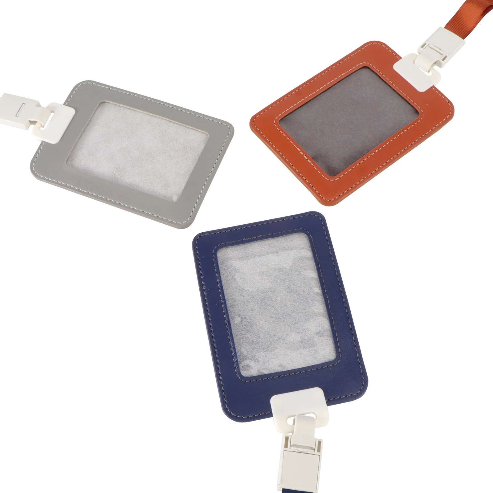 

3Pcs Id Card Holder in PU Vertical Pouch with Clear Front Panel for Safe and Easy Carry Holder