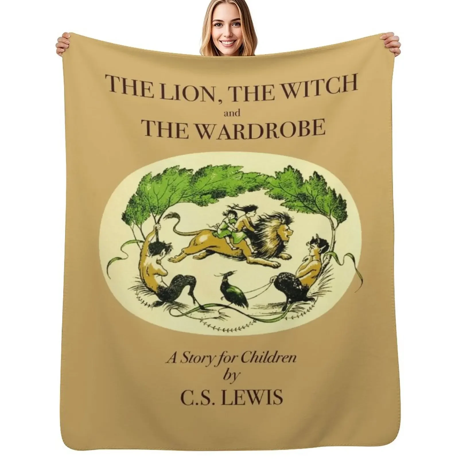 

The Lion The Witch And The Wardrobe Narnia classic vintage cover illustration Throw Blanket Vintage Plaid Blanket