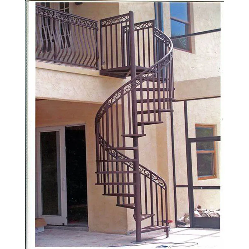 10 0.Zhang.Custom.FA Stairs Design Foshan Factory Indoor Metal Rotating Solid Wood Stairs Small Staircase 2025