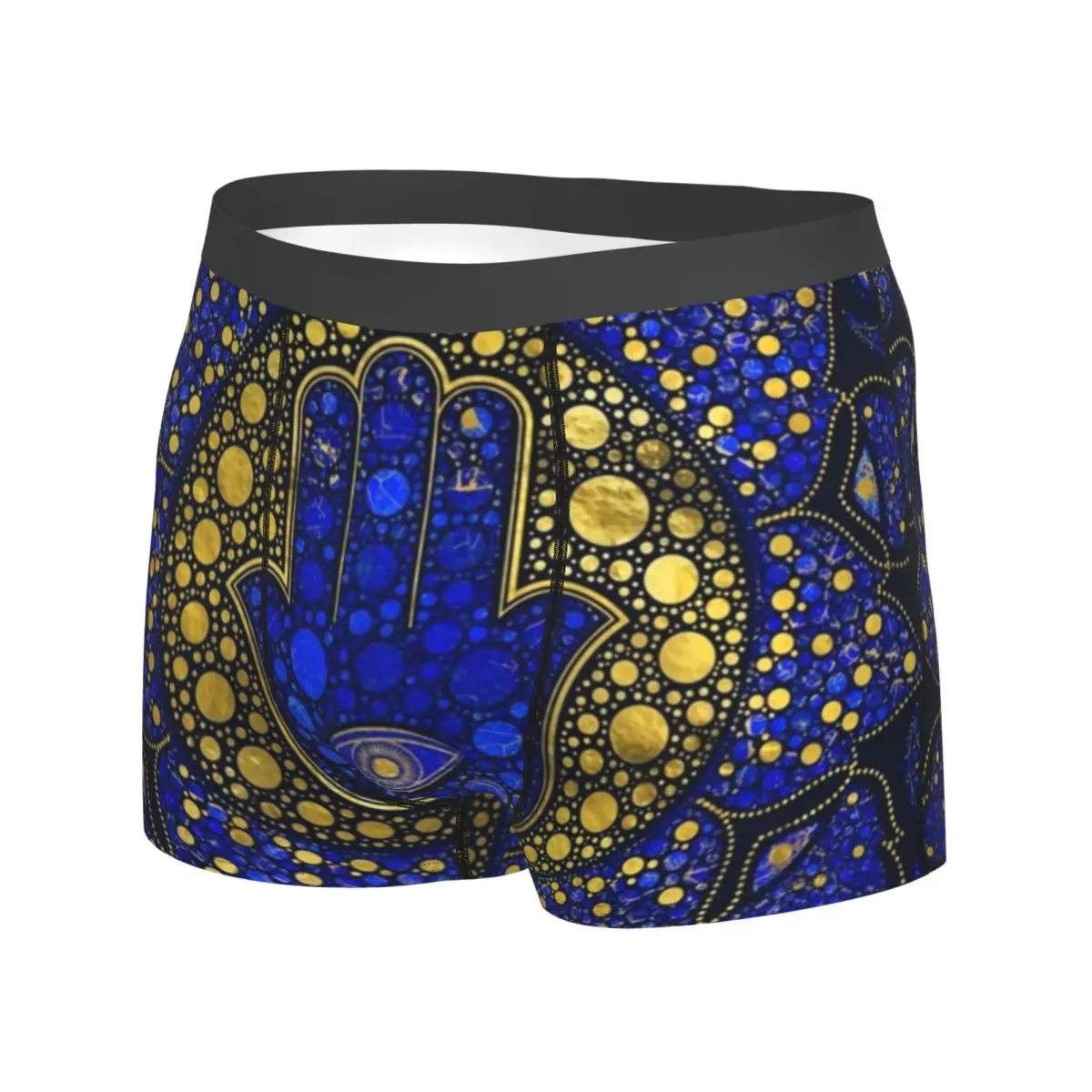 Hamsa Hand Underwear Hand of Fatima Dot Art Breathable Underpants Design Boxer Brief 3D Pouch Male Plus Size Trunk