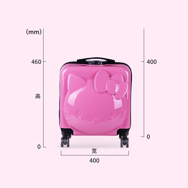 Hello Kittys Suitcase Cute Sanrioed Girl Universal Wheel Trolley Cartoon Suitcase Travel Portable Boarding Case Kids Riding Case