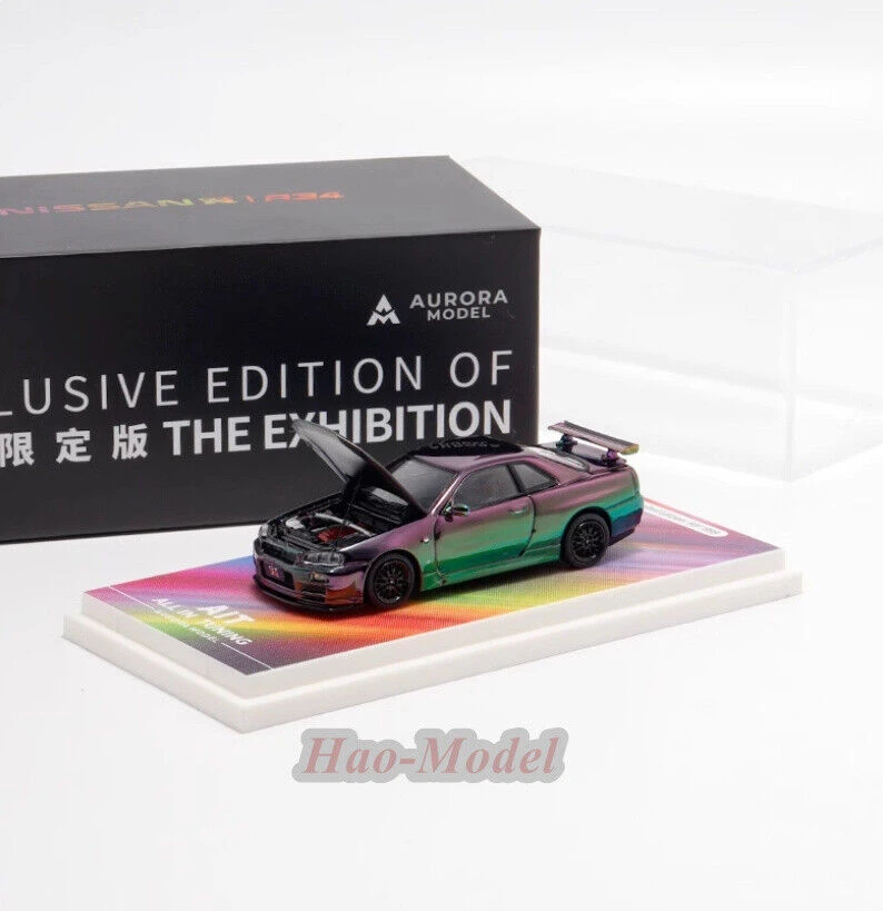 AM&Cool Art 1/64 For Nissan GT-R R34 Z-Tune Alloy Car Model Simulation Diecast Simulation Birthday Gift Hobby Display Collection