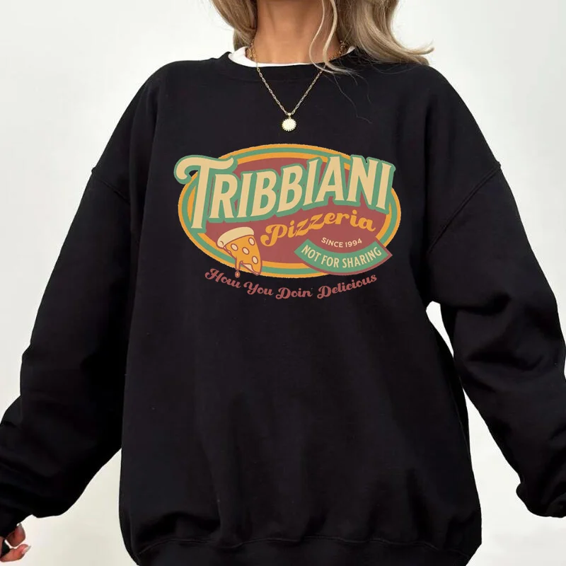 Tribbiani Sweatshirt Female Friends 90s TV Show Sweatshirts How You Doin Printed Pullover Long Sleeve Top Women  Clothes