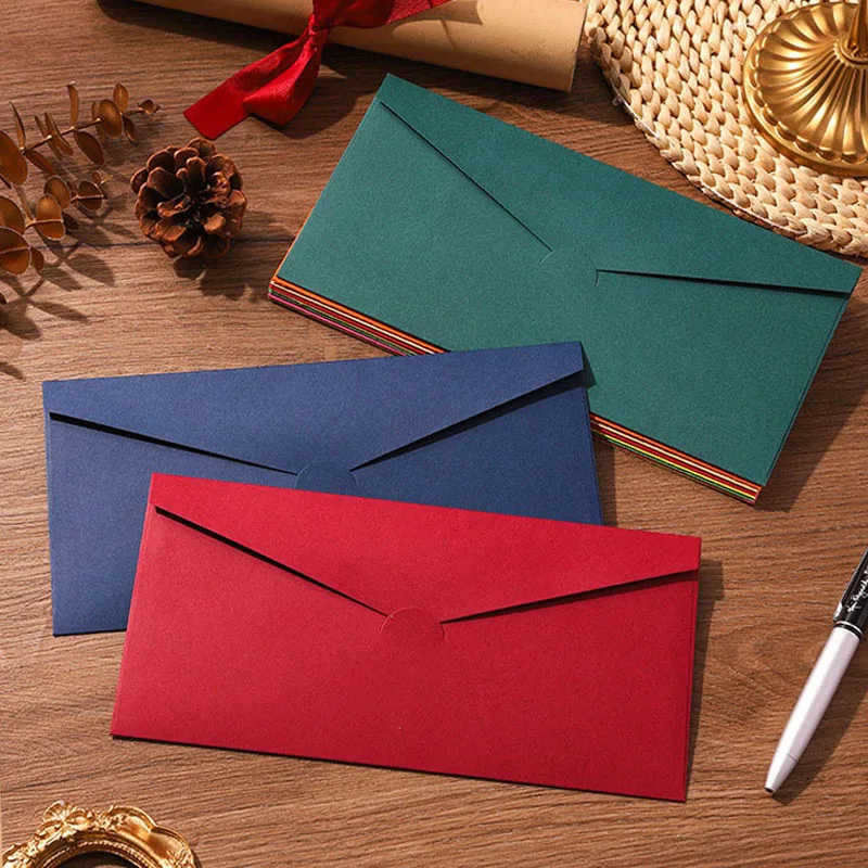 

50pcs/lot 22x11cm Envelope High-grade150g Paper Colorful Envelopes for Wedding Invitation Business Supplies Stationery Packing