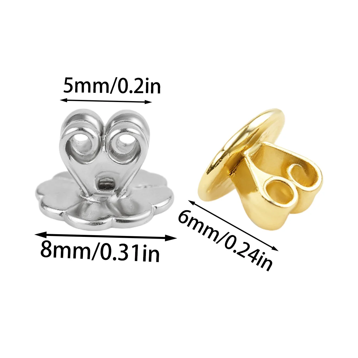 2/10pcs 18K Gold Earring Lifter Backs Replacements Hypoallergenic Secure Ear Locking for Studs Posts Heavy Droopy Jewelry Making