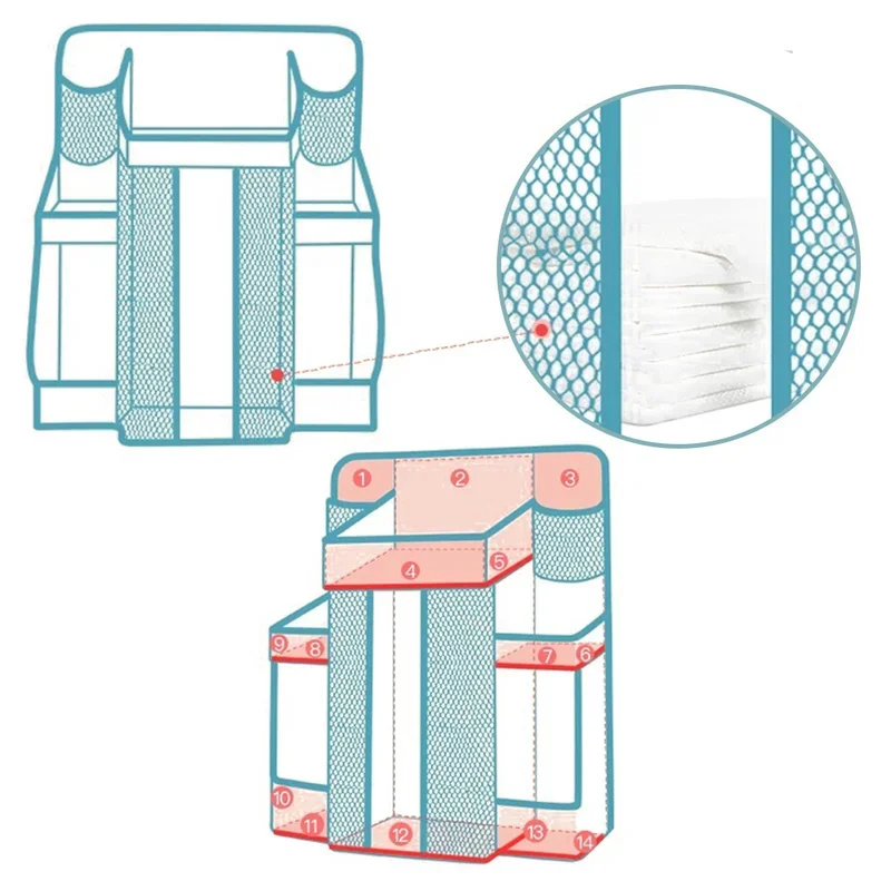 White/Grey Oxford Portable Baby Bed Hanging Storage Bag Toy Diapers Pocket Bedside Organizer Infant Crib Bedding Set Organizer