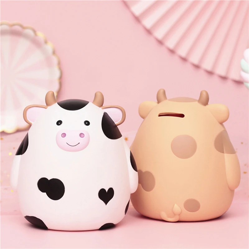 الكرتون الأبقار حصالة على شكل حيوان عالية السعة الأطفال صناديق المال قطرة مقاومة أصبع البنوك عملة البنك الديكور الحلي الهدايا