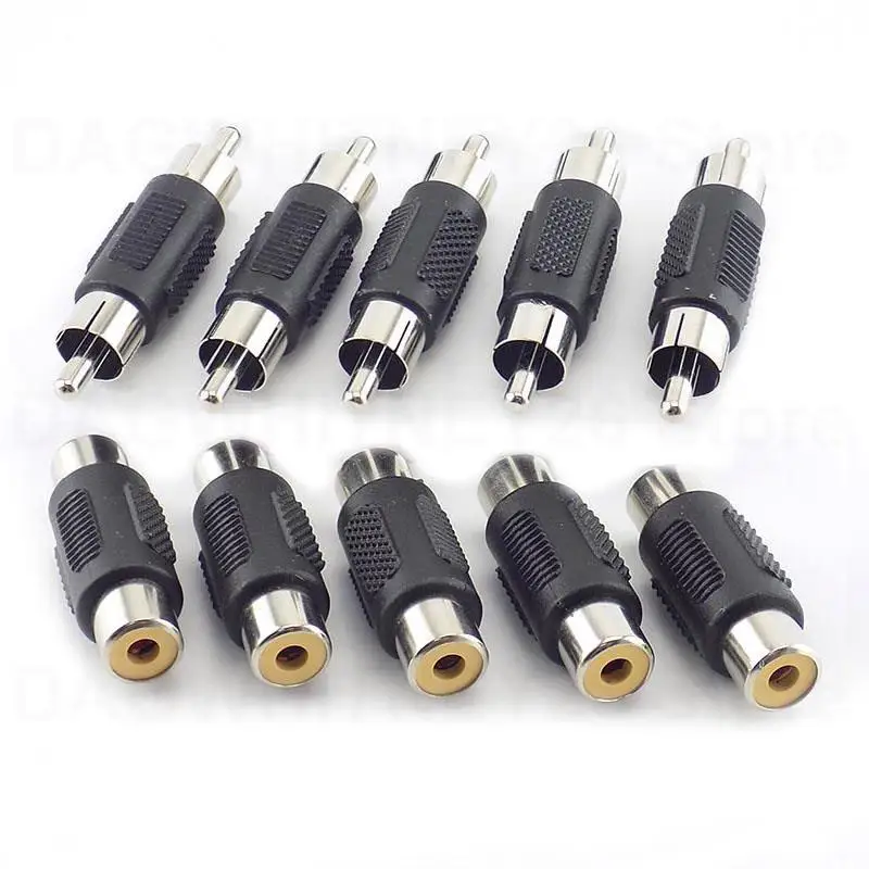 Rca Dual Male to male Coupler Joiner Adapter Female to Female AV Plug CCTV Connector Video Audio Extender Cord Cable