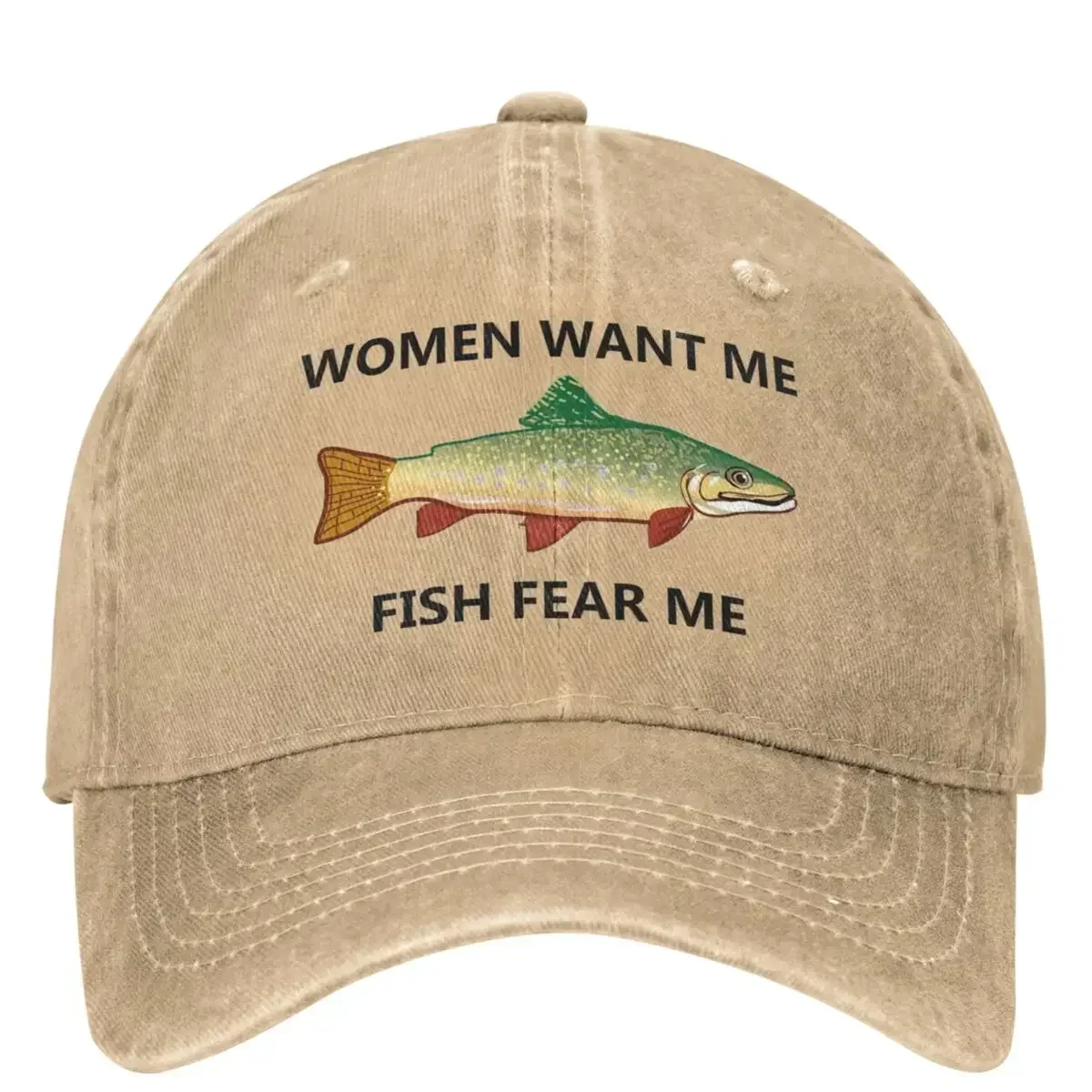 Women Want Me Casual Baseball Cap Spring Fish Fear Me Trucker Hat Wholesale Hunting Camping Cap Fashion Baseball Caps