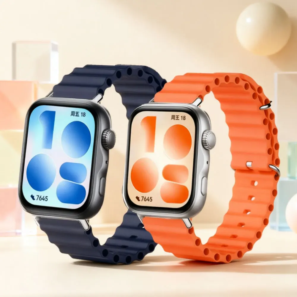Ocean Silikonarmband für Huawei Watch Fit 5Pro, Armbandzubehör, Ersatz-Sportarmband, Herrenarmband für Huawei Watch Fit 5, 4, 3.