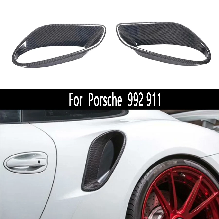 

For Porsche 911 992 Turbo S Carbon Fiber Set Auto Fender Side Air Vent Side wind knife Outlet Cover Carbon fiber body kit