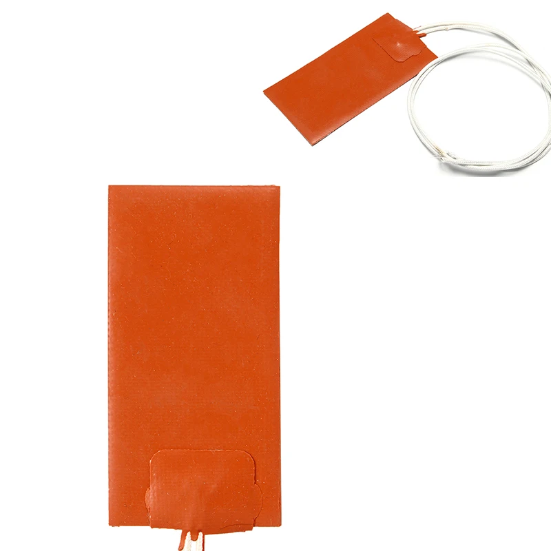 

1.5mm Electric heating pad 100x50mm Compound Element Heated Mat Orange Silicone Warming 12V DC 15 W 30°C 150°C