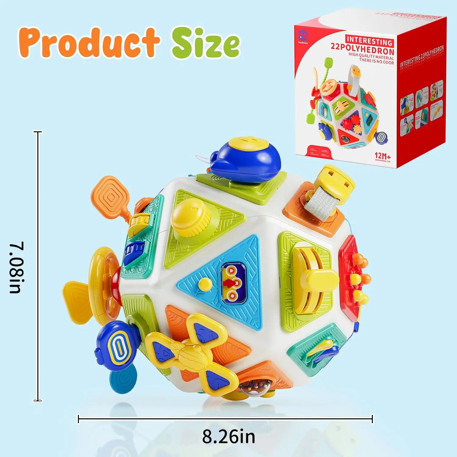 22 In 1 Montessori Busy Board Cube Sensory Educational Toy_voghion.com