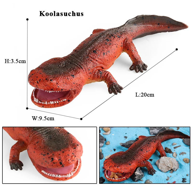 Oenux โมเดลจระเข้ koolasuchus ขั้วโลกใต้, หุ่นจระเข้สุดโหดสัตว์ทะเลของเล่นสำหรับเด็กเพื่อการศึกษา