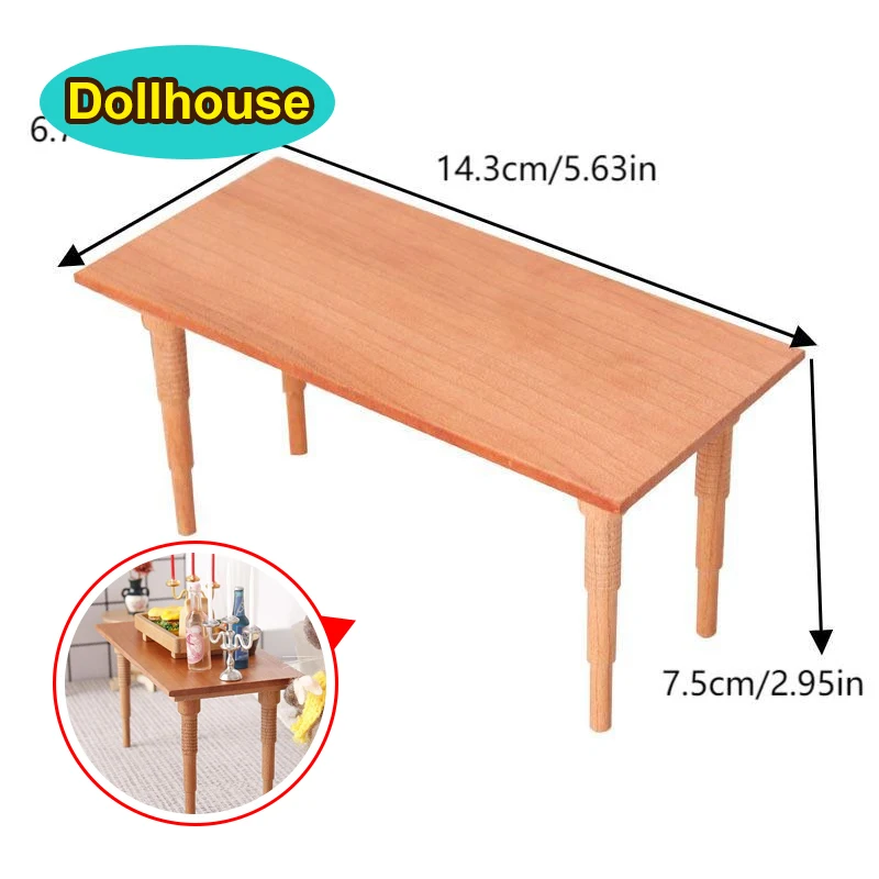 1/12 Dollhouse Simulation Miniature Dining Table Model Doll Home Bar Table Furniture Decor Toy Dolls House Micro Scene Decor