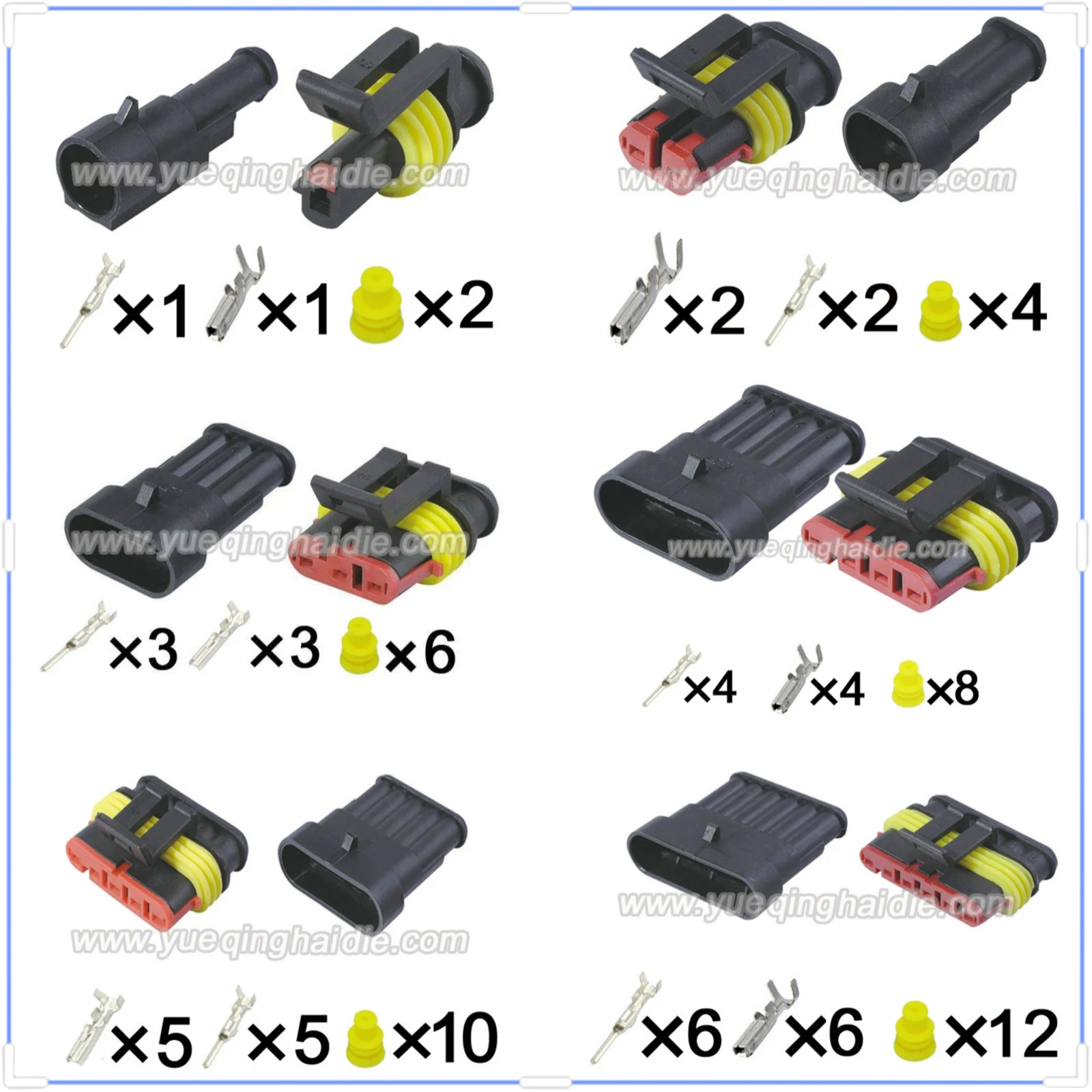 

AMP 1/2/3/4/5/6Pin Connector Waterproof 1.5mm Male Female Connectors Xenon Lamp Cable Socket Automobile Housing Terminal