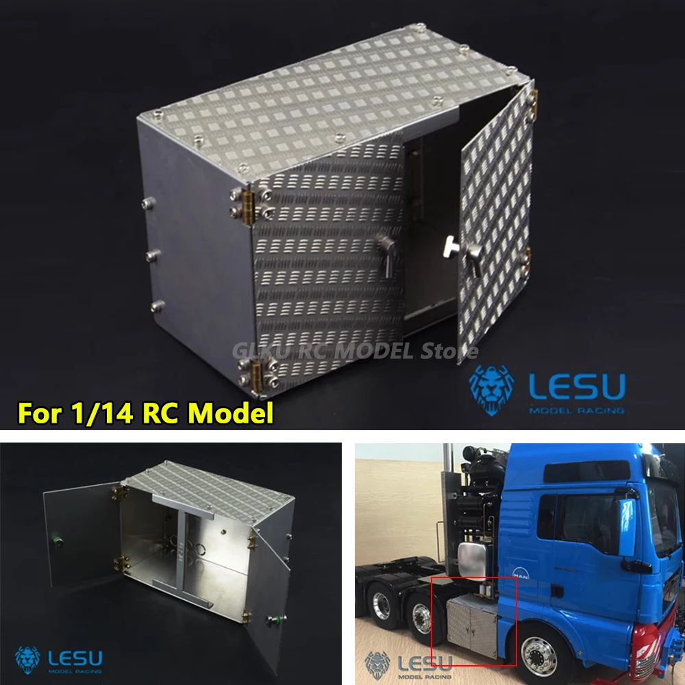 LESU 1/14 Metallo In Lega di Alluminio Simulazione Cassetta Degli Attrezzi Decorazione Parti G-6056 Adatto per Tamiya Scaleclub RC Trattore Camion