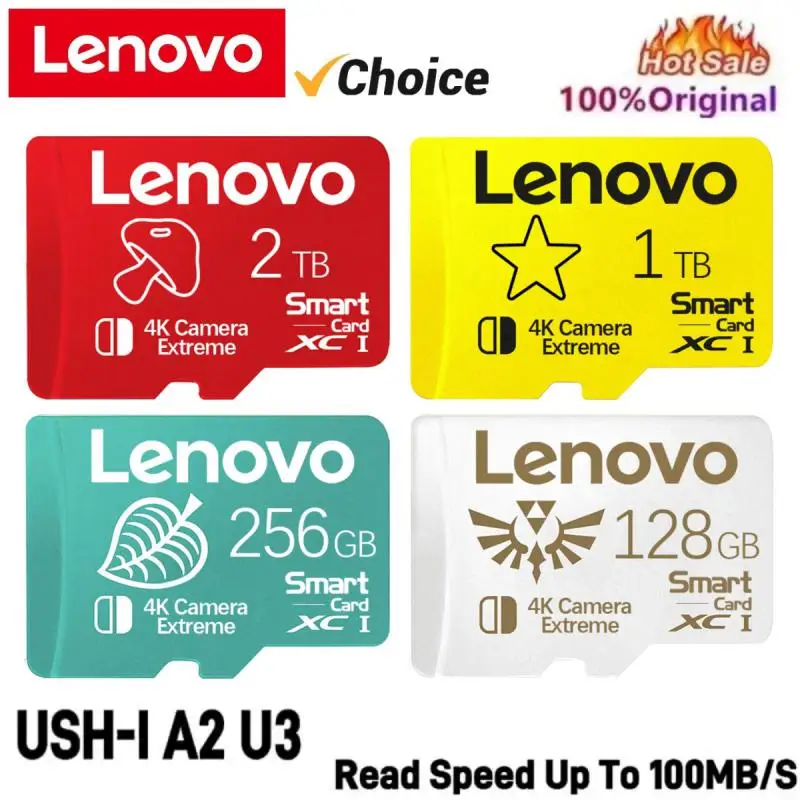 Lenovo 2TB High Speed 1TB SD Memory Card 512GB 256GB Class 10 Micro TF SD Card 128GB SD/TF Memory TF Card Flash Card For Camera