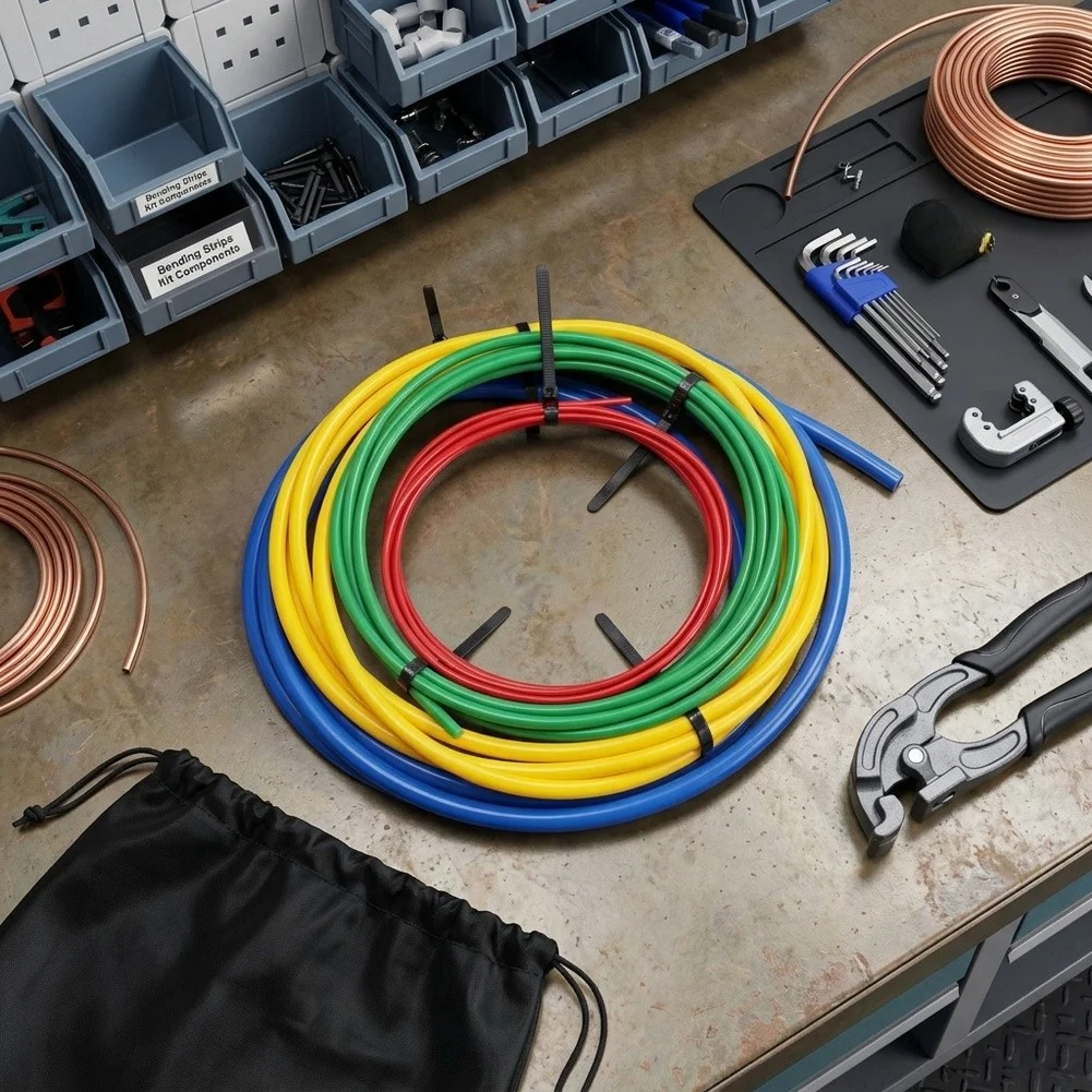 PE Plastic Copper Tube Bender Kit for Air Conditioning Pipes with Color-Coded Strips and 4 Meter Length Option