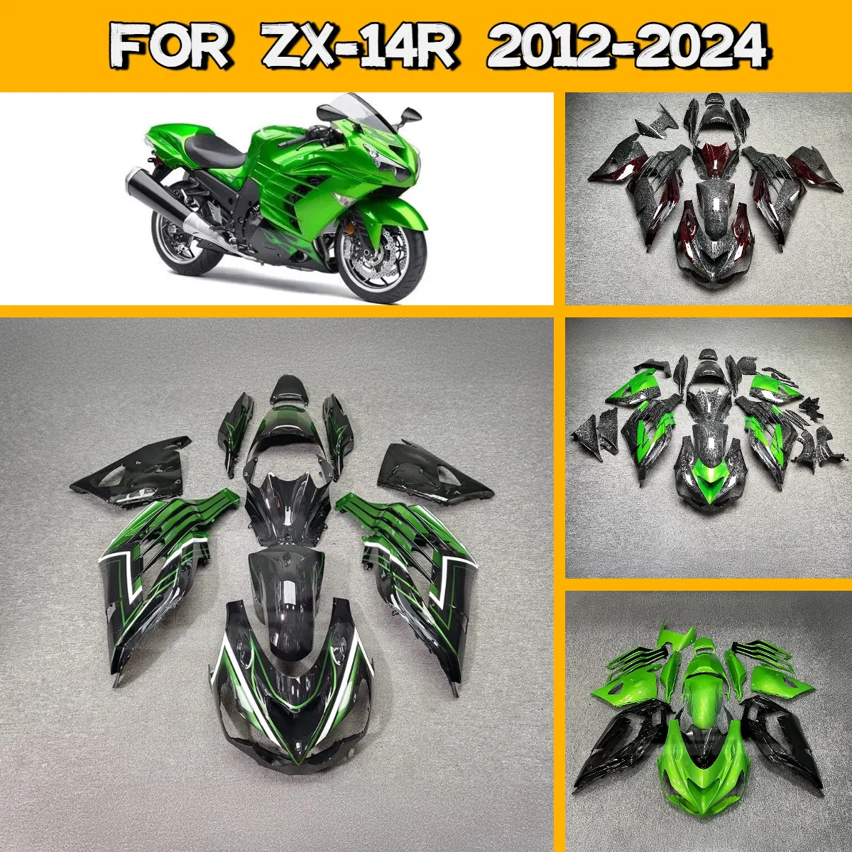 

Комплект литых обтекателей для Kawasaki ZX14R 2012-2024 годов, уникальный дизайн, сменный комплект обтекателей ZX 14R 12-24